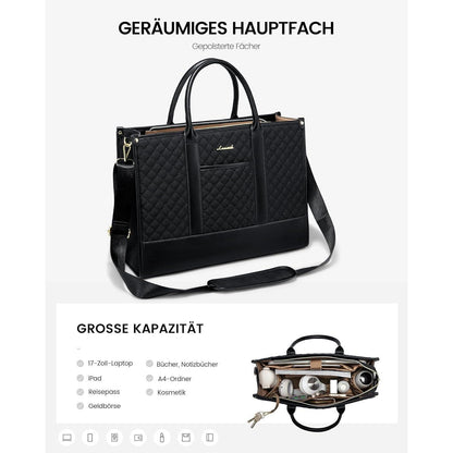 Laptoptasche Damen 17 Zoll, wasserabweisend, dunkelblau