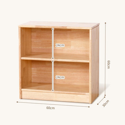 Gummibaumholz Montessori Regal 60cm – Kleinkind Bücherregal