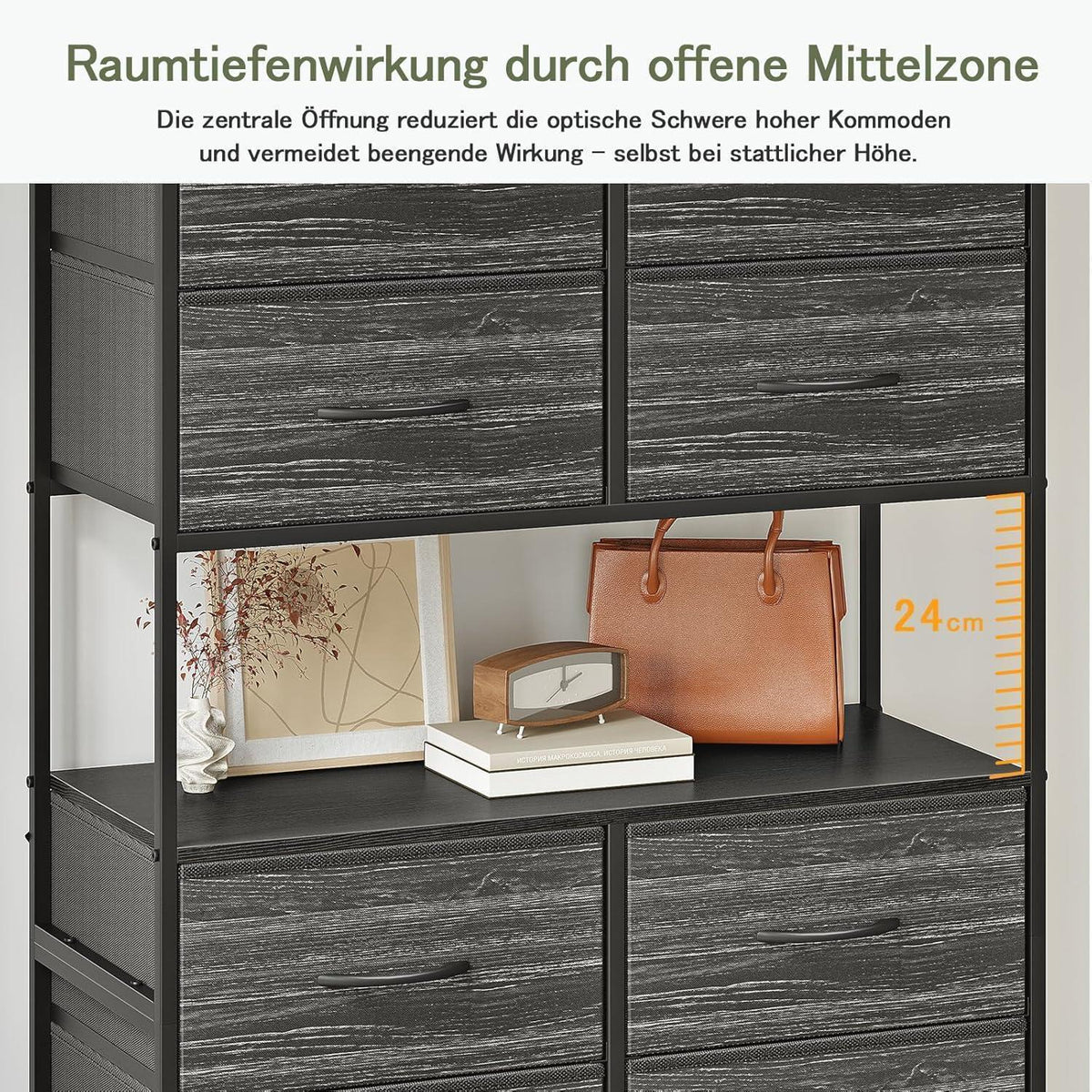 Weiße Kommode mit 12 Schubladen – Hochschrank für Wohnzimmer & Flur