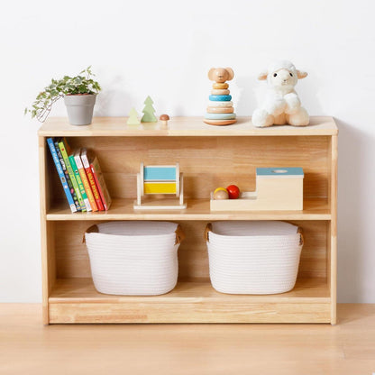 Gummiholz Spielzeugschrank Kinderregal 90cm – Organizer & Bücherregal