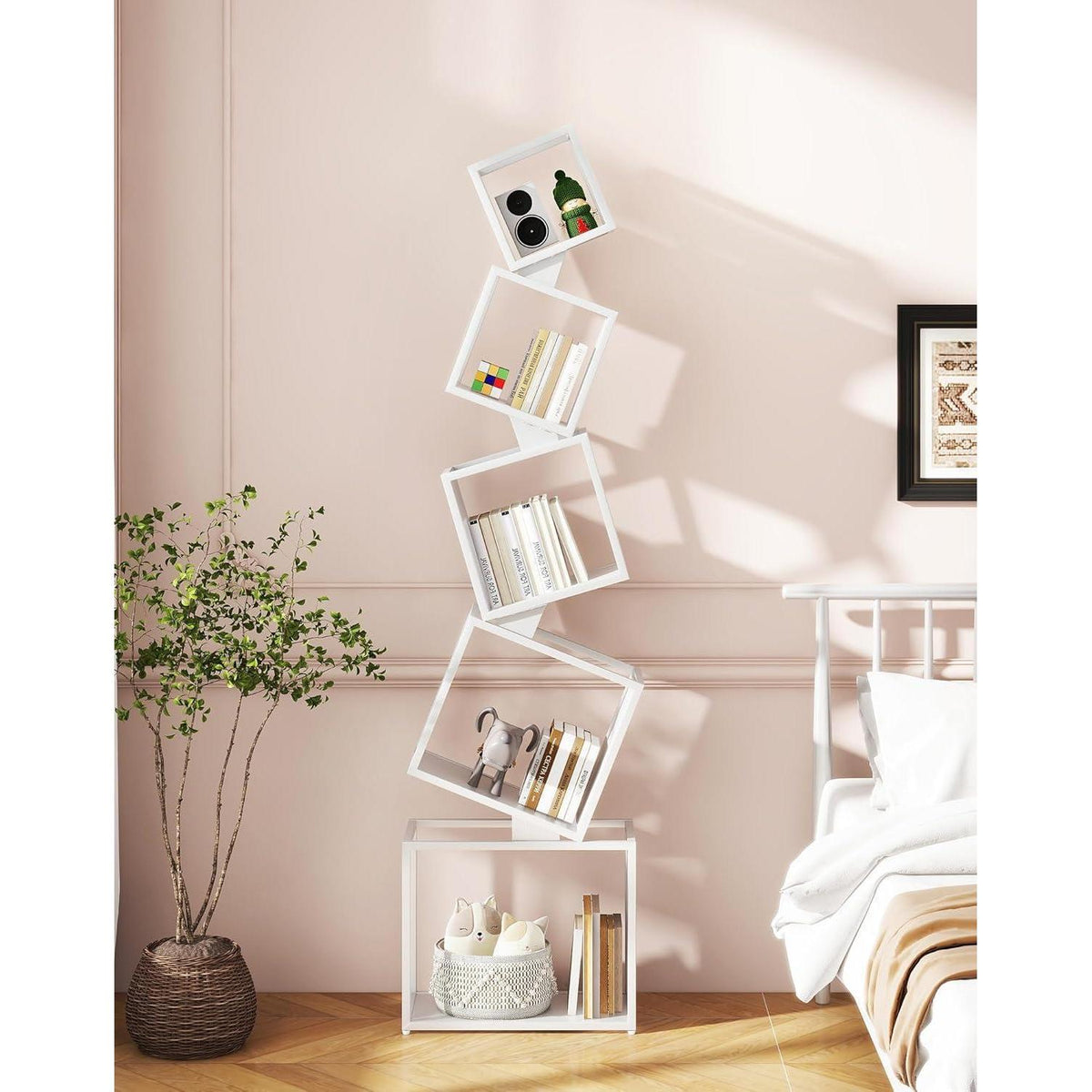 Hohes Metallregal 180cm – 5 Ebenen, Weiß