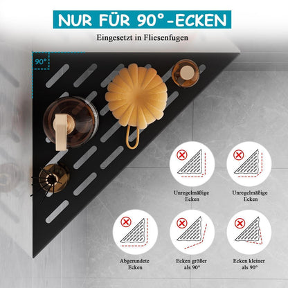 Eck-Duschregal Edelstahl Schwarz – 2er Set ohne Bohren