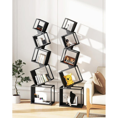 180cm Metall Bücherregal | 5 Ebenen | Robustes Standregal Schwarz