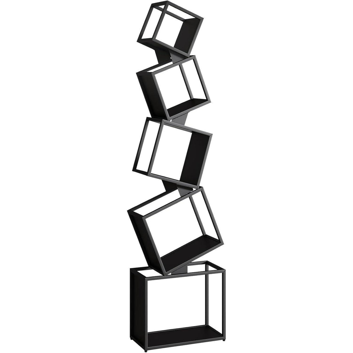 180cm Metall Bücherregal | 5 Ebenen | Robustes Standregal Schwarz