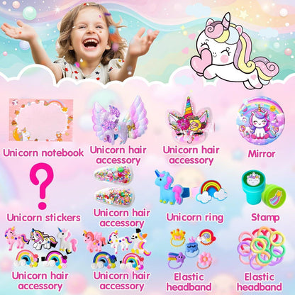 Adventskalender Mädchen 2026: Einhorn Überraschungen mit Schmuck & Haarschmuck