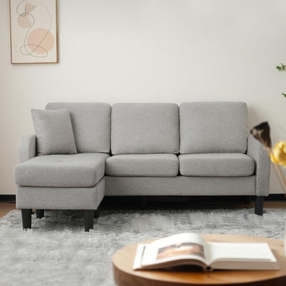 Eckcouch mit Chaiselongue – Grau, Modular & Platzsparend