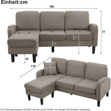 Ecksofa mit Chaiselongue – Dunkelgrau, 3-Sitzer, Modular