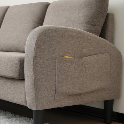 Ecksofa mit Chaiselongue – Dunkelgrau, 3-Sitzer, Modular