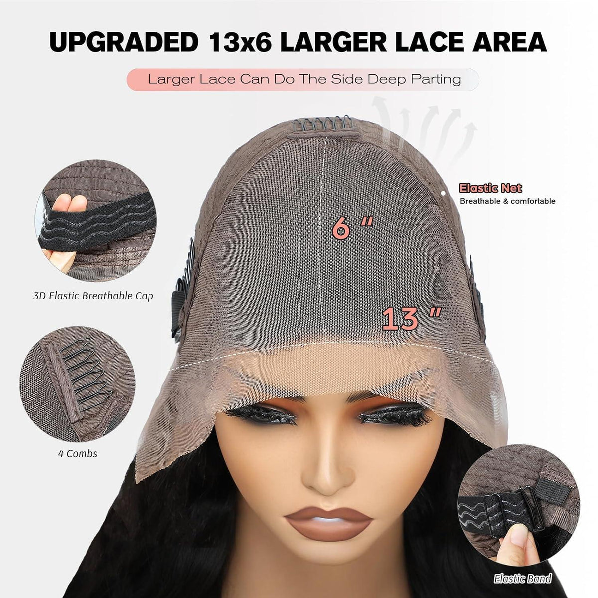Echthaar Perücke 13x6 Spitze Gerade Damen 26 Zoll