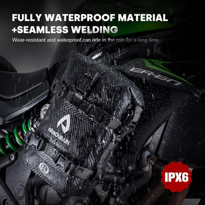 Motorrad Sturzbügeltasche Wasserdicht 6L Carbon Schwarz 2er Set