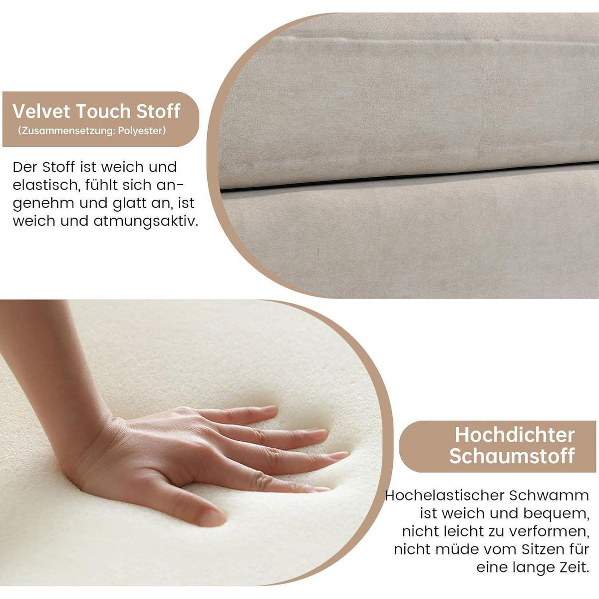 Beiges Zweisitzer-Sofa – Modernes Design für kleine Wohnzimmer