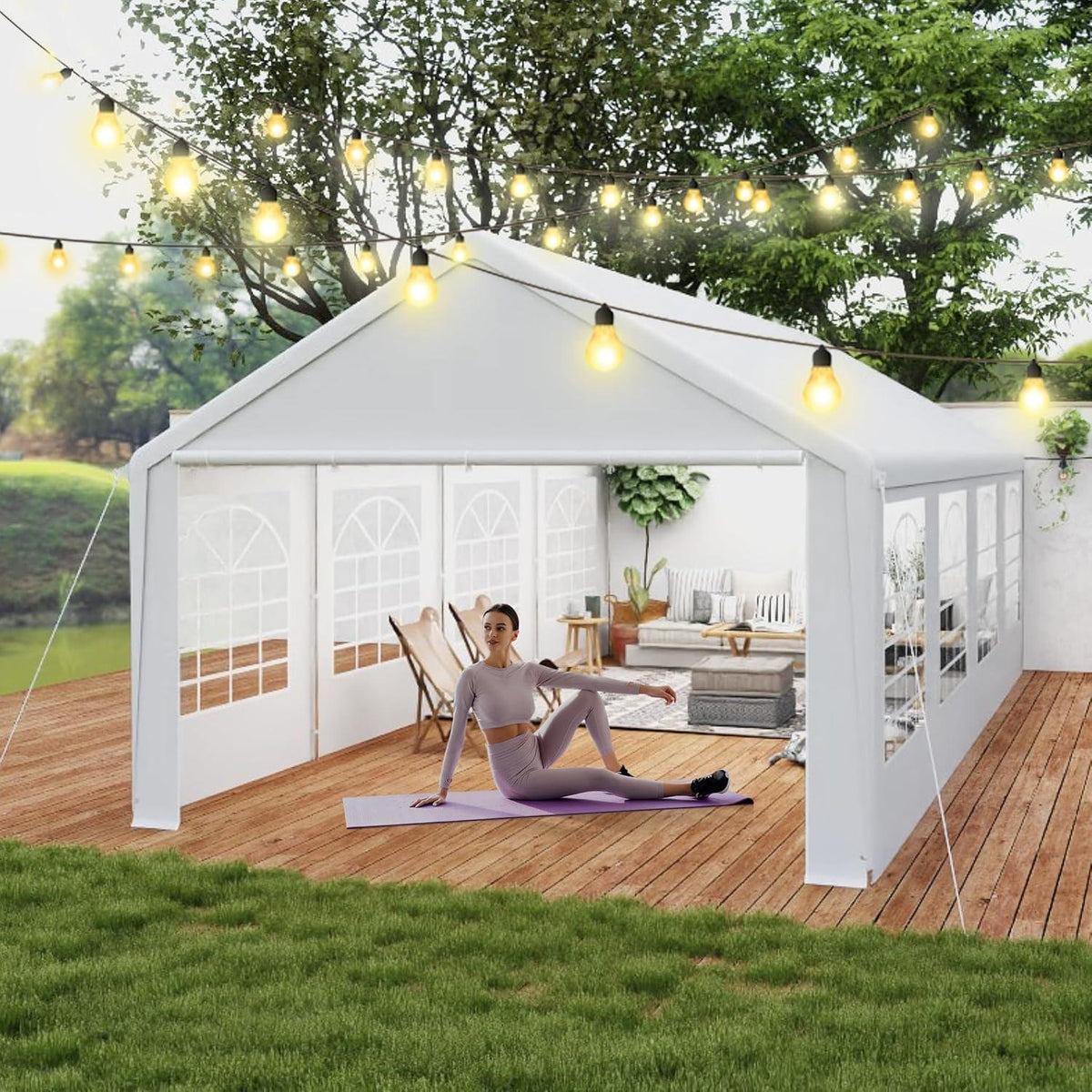 Party Zelt 4x8m Weiß – Wasserdicht & Stabil für Garten & Events