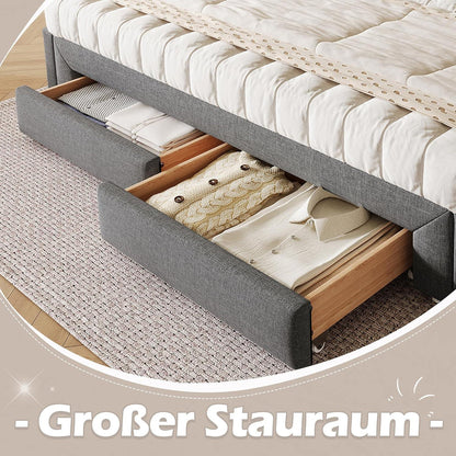 Tagesbett 90x200cm mit Bettkasten & ausziehbarer Liegefläche