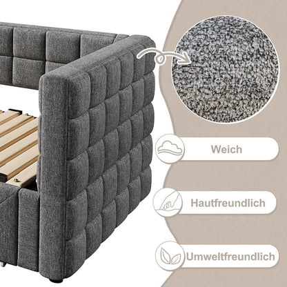 Tagesbett 90x200cm mit Bettkasten & ausziehbarer Liegefläche