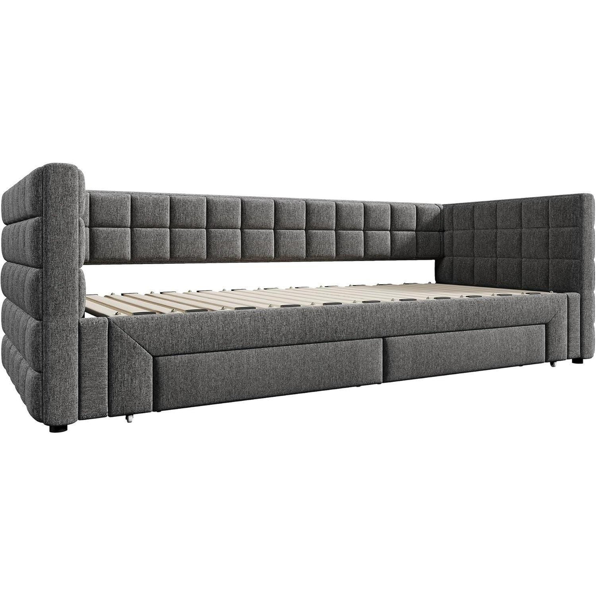 Tagesbett 90x200cm mit Bettkasten & ausziehbarer Liegefläche