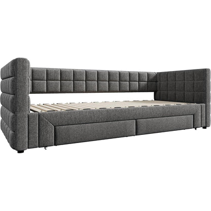 Tagesbett 90x200cm mit Bettkasten & ausziehbarer Liegefläche