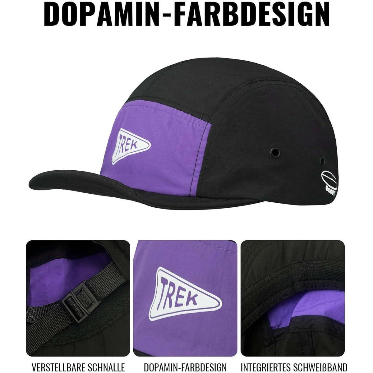 5-Panel Cap Herren – Wasserdicht & Atmungsaktiv mit Kurzem Schirm