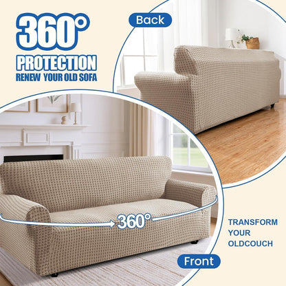 Stretch Sofaüberzug 2 Sitzer – Rutschfest & Jacquard