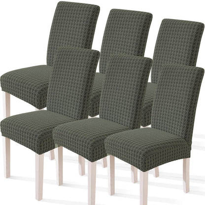 Stretch Stuhlhussen 6er Set – Abnehmbar & Waschbar – Militärgrün