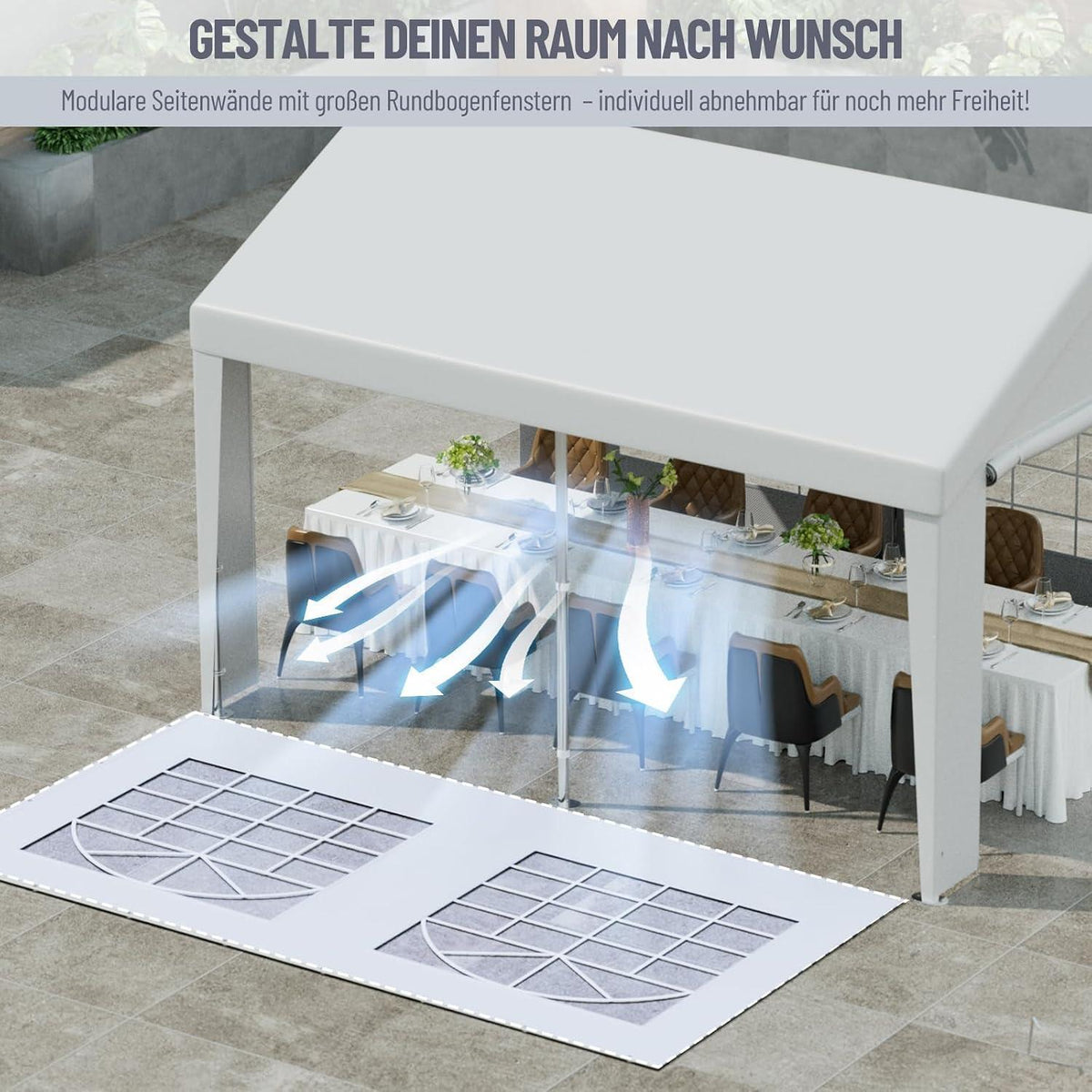 Partyzelts 3x4 – Wasserdicht, Stabil & Mit Seitenwänden