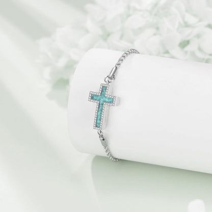 Kreuz Urnenarmband aus Sterling Silber für Asche & Erinnerungen