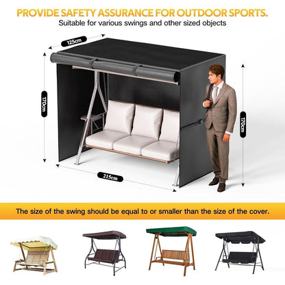 Hollywoodschaukel Abdeckung 3-Sitzer Wasserdicht & Winterfest 215x125x170cm