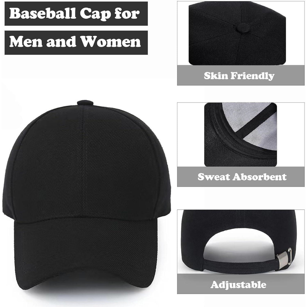 2x Baseball Cap Herren Damen – Verstellbare Sportmütze