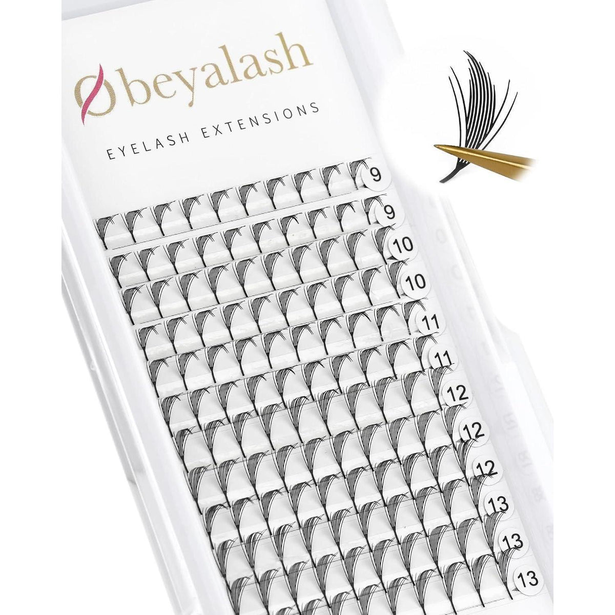 Vorgefertigte Wimpernextensions 120 Fächer – Wings Lash Schwarz