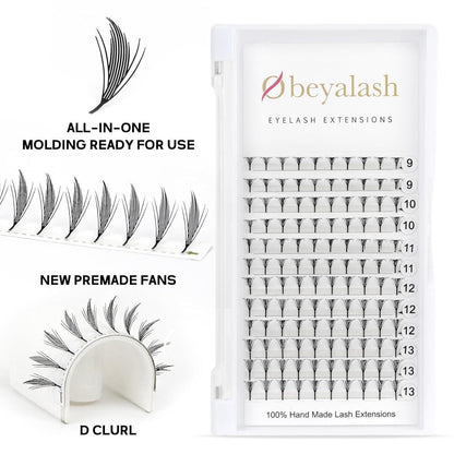 Vorgefertigte Wimpernextensions 120 Fächer – Wings Lash Schwarz