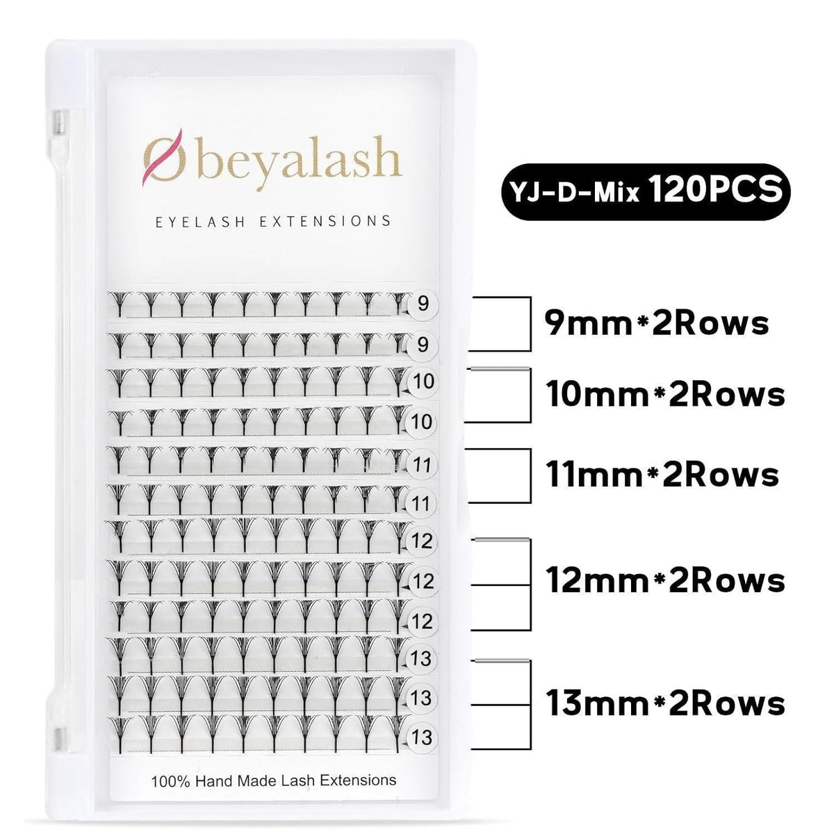 Vorgefertigte Wimpernextensions 120 Fächer – Wings Lash Schwarz