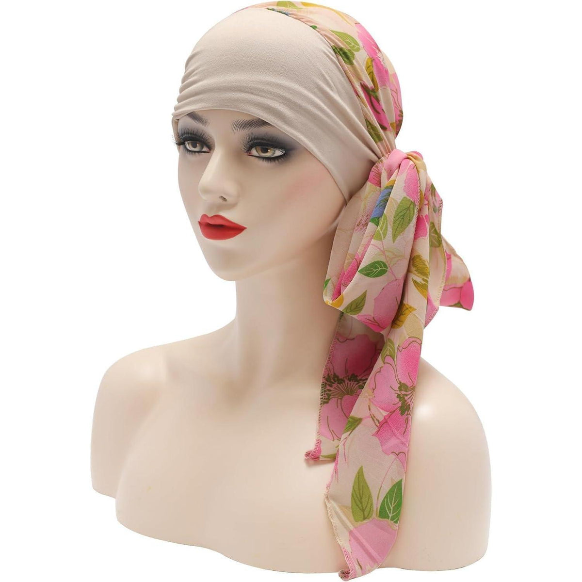 Damen Turban Kopftuch Magnolia Pink Beige - Bequemer Alltagslook