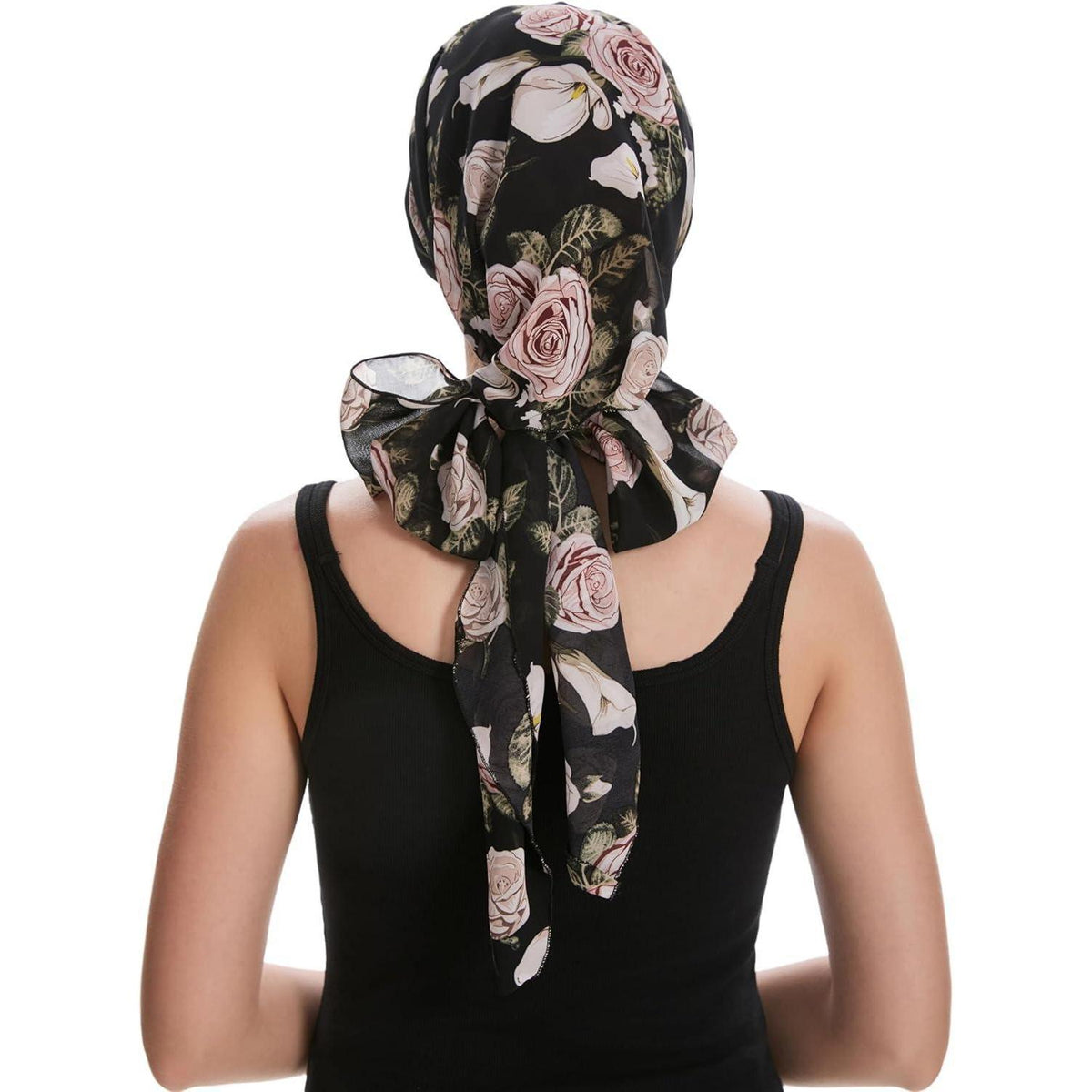 Damen Turban Kopftuch Rosa/Schwarz – Bequeme Kopfbedeckung