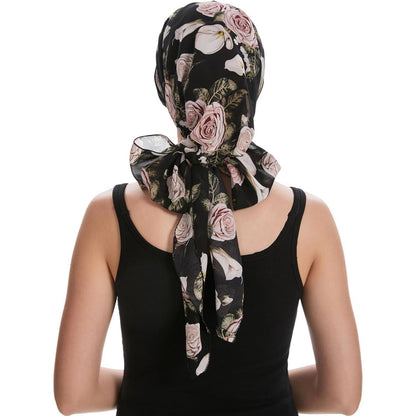 Damen Turban Kopftuch Rosa/Schwarz – Bequeme Kopfbedeckung
