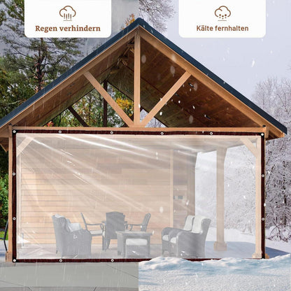 Transparente Abdeckplane 2x4m mit Ösen, wasserdicht