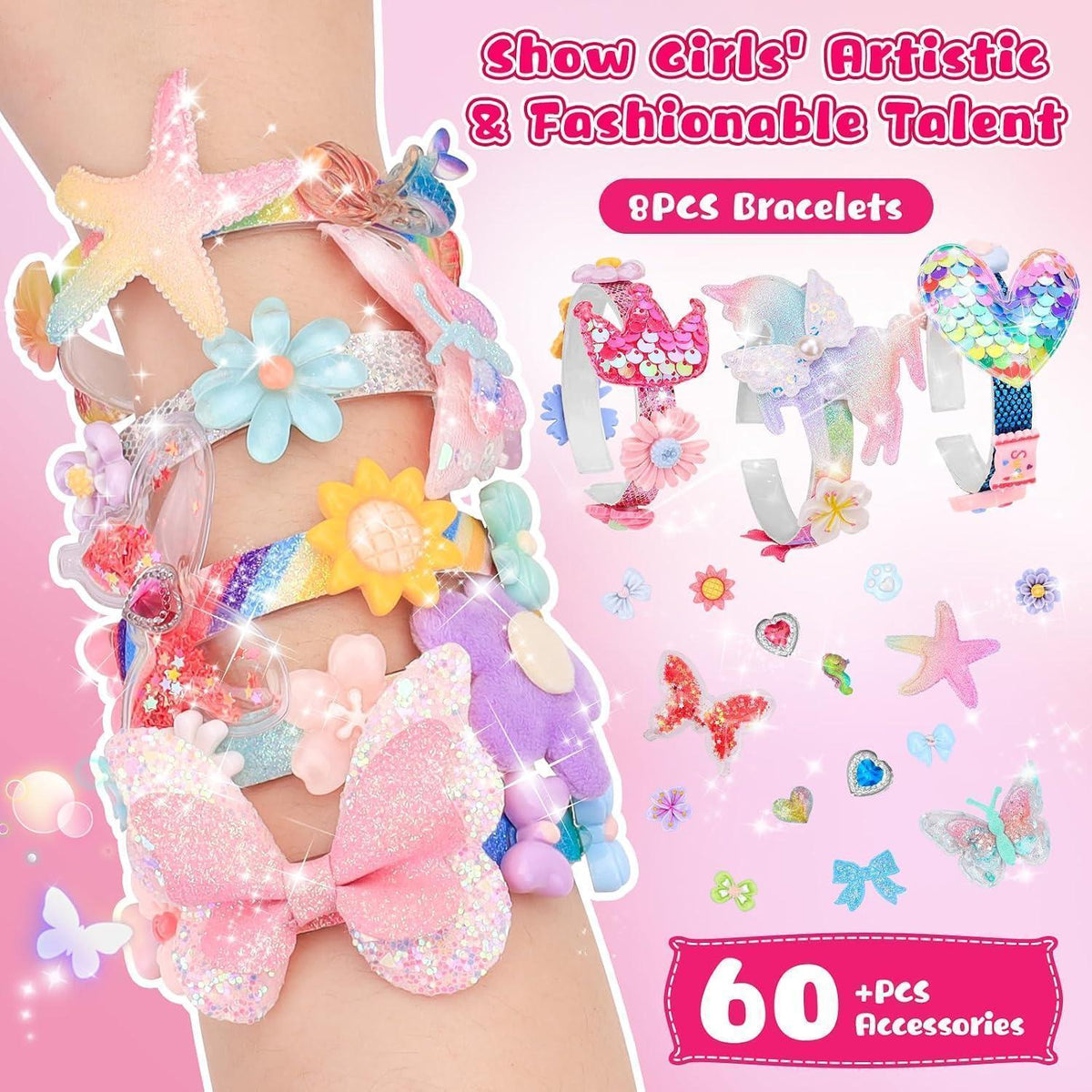 DIY Glitzerarmband-Bastelset für Mädchen ab 6 Jahren