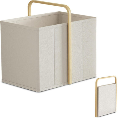 Faltbarer Wäschekorb Bambus 65L – Beige, Klappbar & Platzsparend