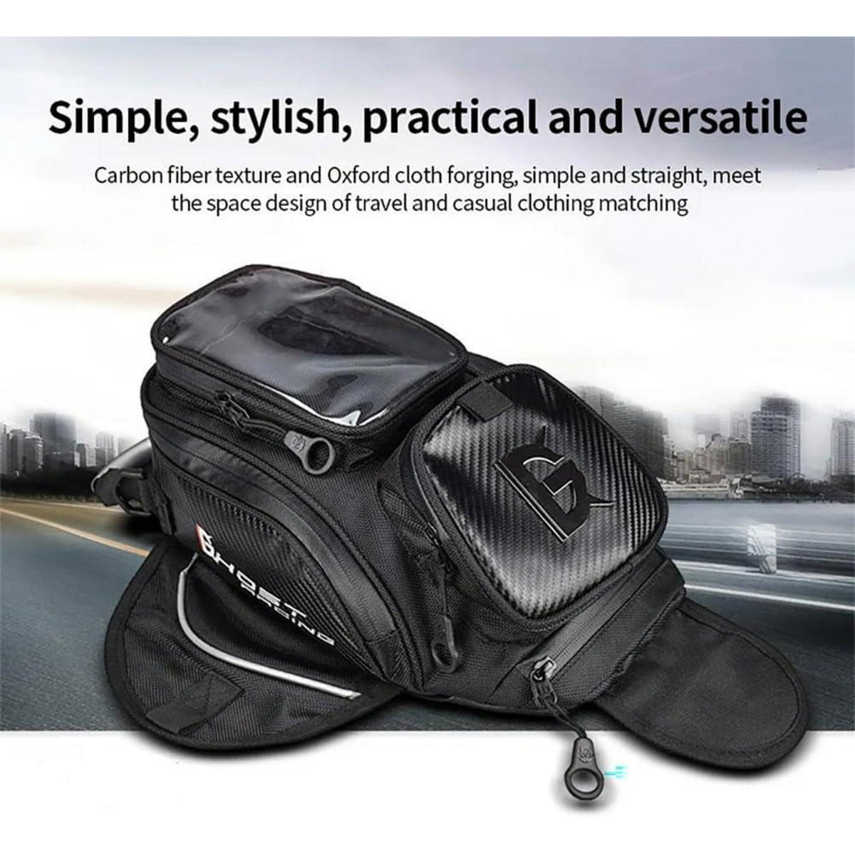 Motorrad Tankrucksack Oxford mit Handyfach & Magnetverschluss