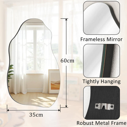 Asymmetrischer Wandspiegel – Moderner Deko Spiegel 60x35 cm
