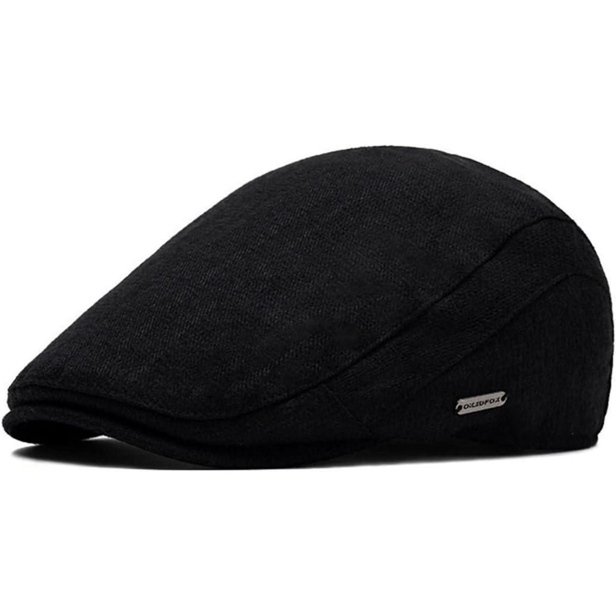 Herren Schiebermütze Winter - Flat Cap Schwarz, Größe M-L