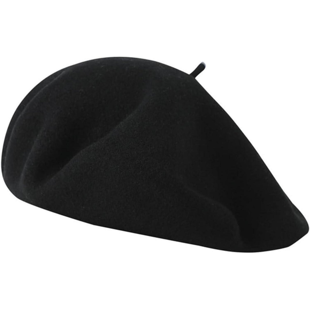 Französische Wolle Beret Damen - Klassischer Malerhut Schwarz