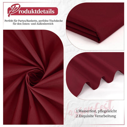 12x Biertisch Tischdecke Burgund – 250x100 cm, Waschbar & Pflegeleicht