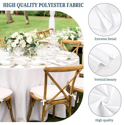 10er Pack Runde Tischdecke Weiß 120 Zoll – Hochzeit, Party, Buffet