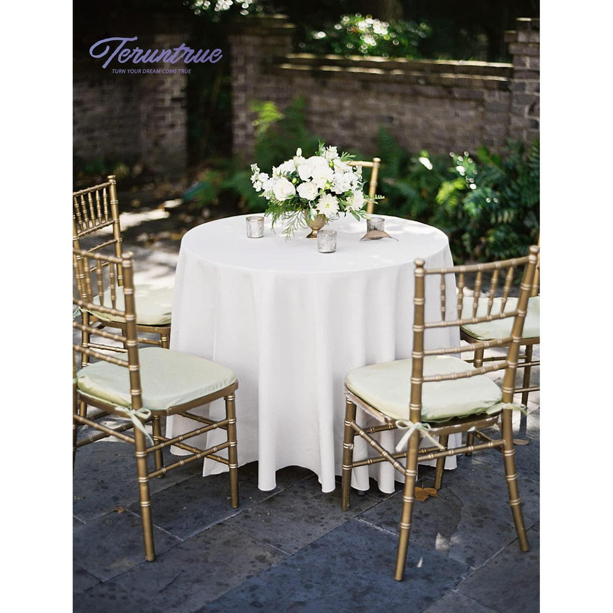 10er Pack Runde Tischdecke Weiß 120 Zoll – Hochzeit, Party, Buffet