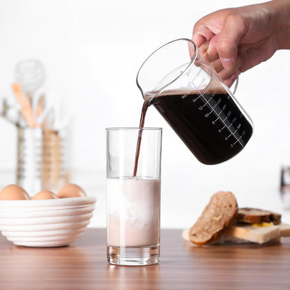 Glas Messbecher 500ml mit 3 Skalen für Küche & Backen