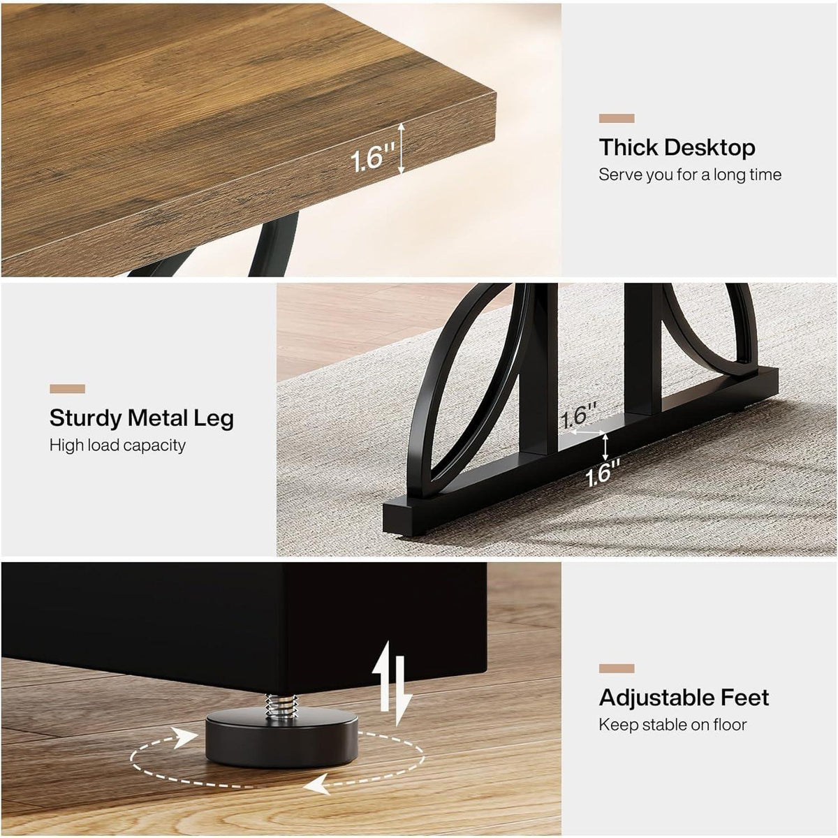 Großer Schreibtisch 180x80cm – Industrie Design für Büro & Home