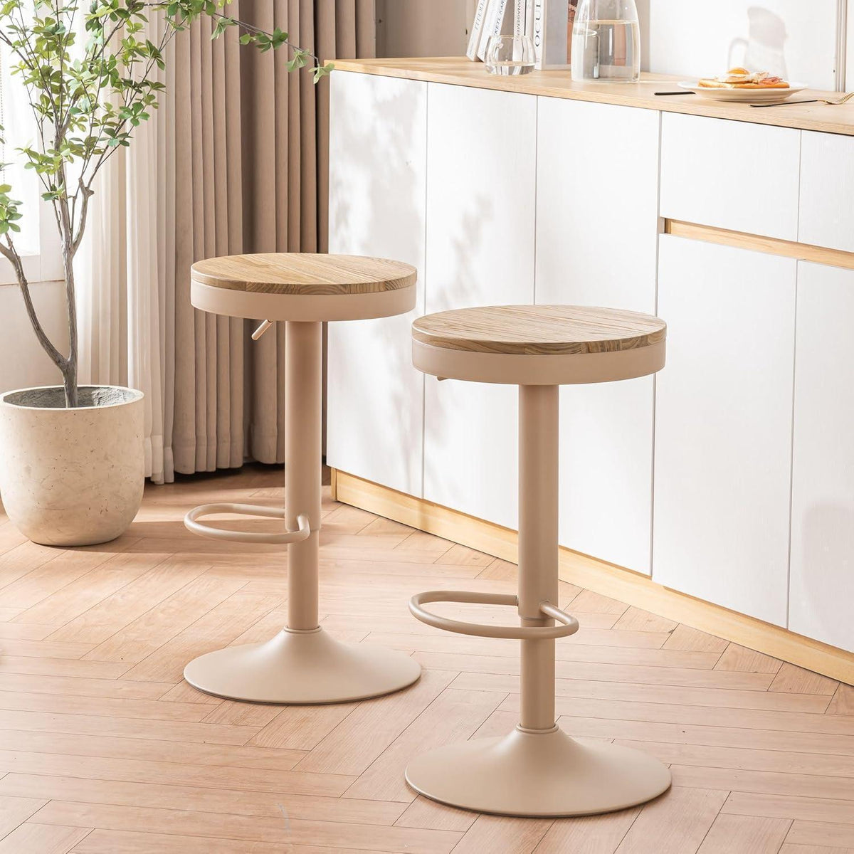 YOUNIKE Barhocker 2er Set, Höhenverstellbar & Schwenkbar