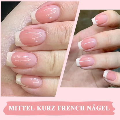 360 French Press on Nails – Kurze, Quadratische Fake Nägel mit Nagelöl