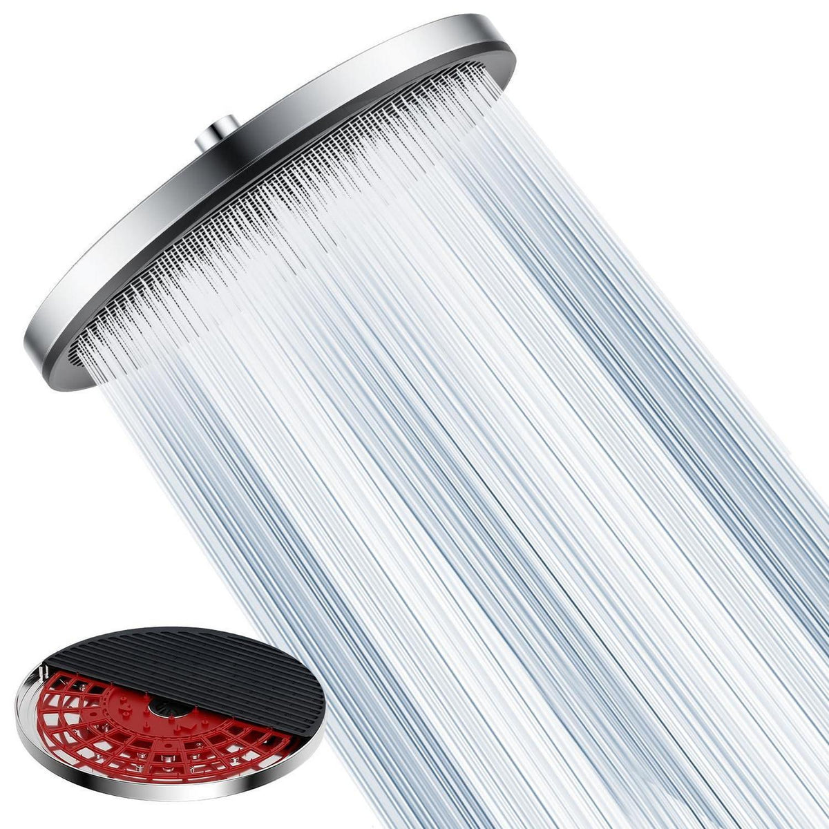 11 Zoll Regendusche Selbstreinigend Chrom Schwarz