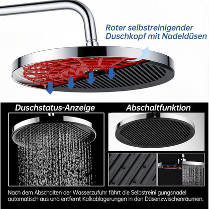 11 Zoll Regendusche Selbstreinigend Chrom Schwarz