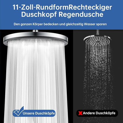 11 Zoll Regendusche Selbstreinigend Chrom Schwarz